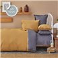 KH BASIC MUSTARD-ANTHRACITE DF  DUVET COVER SET QUEEN SIZE - QUEEN SIZE