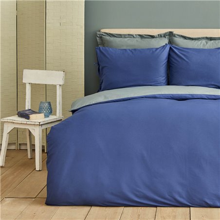 Kh Basic Navy Blue-Petrol Df Duvet Cover Set Queen Size - Queen Size