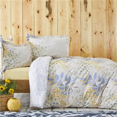 KH CLARINDA INDIGO RNF KING SIZE DUVET COVER SET - KING SIZE