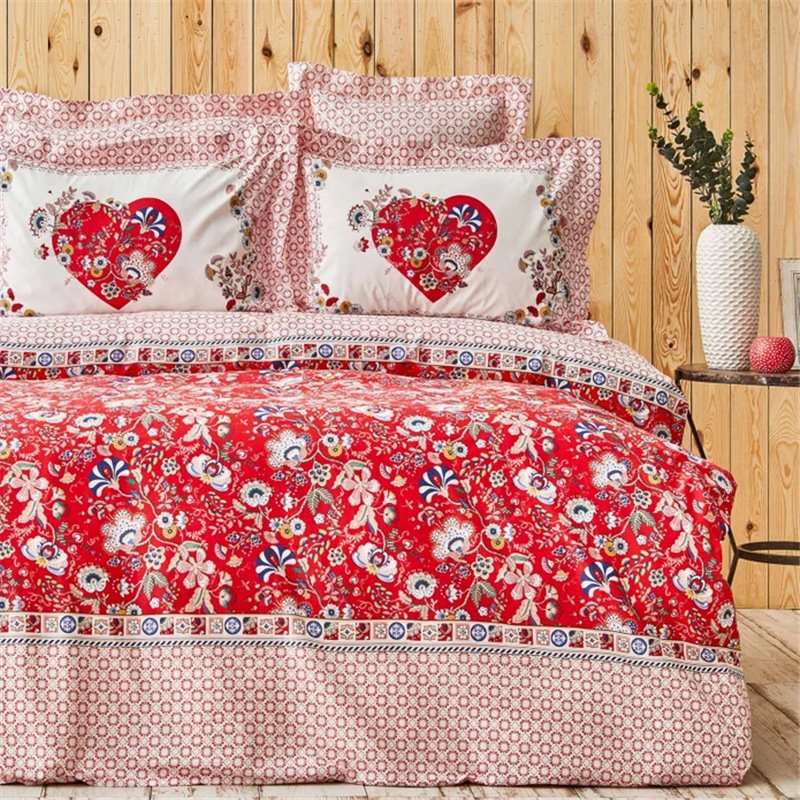 KH LETRA RED DUVET COVER SET QUEEN SIZE - QUEEN SIZE