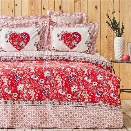 KH LETRA RED DUVET COVER SET QUEEN SIZE - QUEEN SIZE