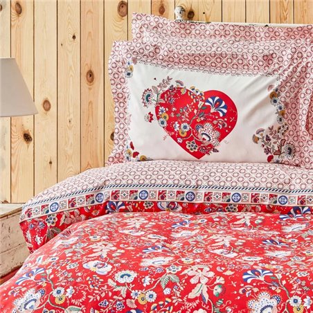 KH LETRA RED DUVET COVER SET QUEEN SIZE - QUEEN SIZE