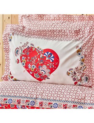 Kh Letra Red Duvet Cover Set Queen Size - Queen Size | Enplus Home