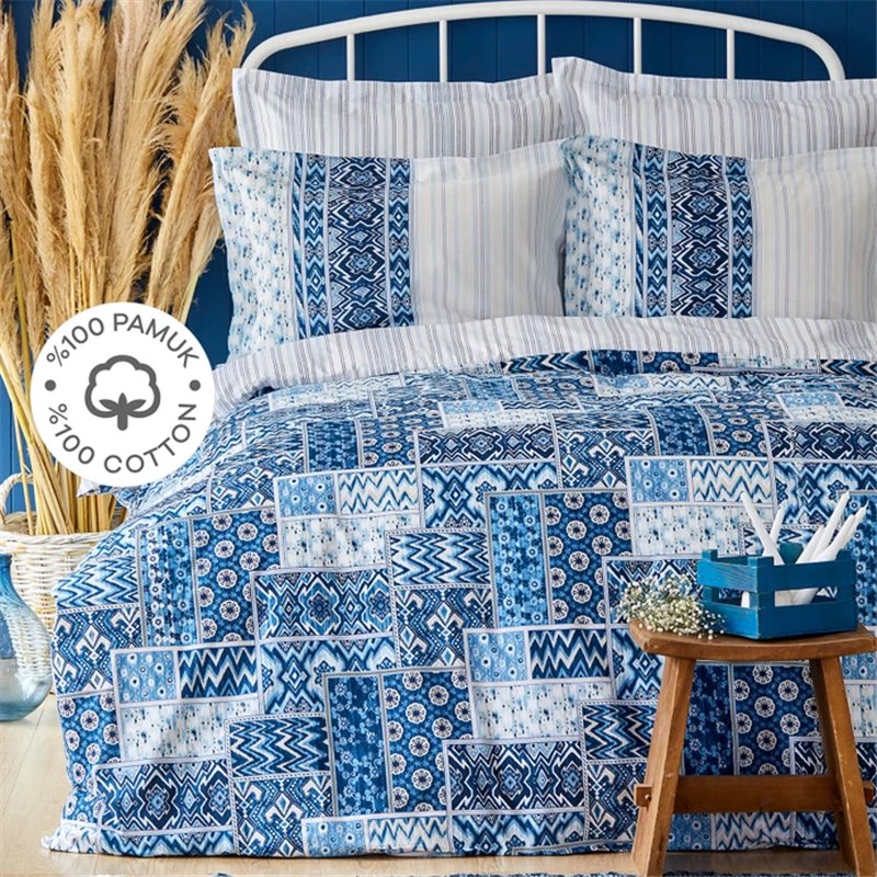 Kh Pietra Blue Rnf Duvet Cover Set Queen Size - Queen Size