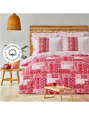 Kh Pietra Red Rnf Duvet Cover Set Queen Size - Queen Size