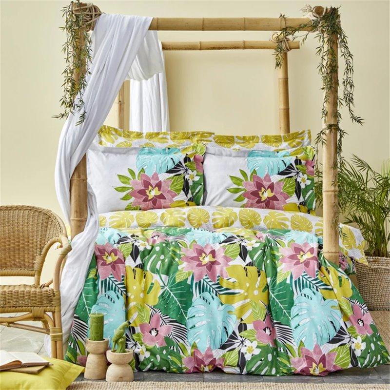 KH TROPIC GREEN DUVET COVER SET QUEEN SIZE - QUEEN SIZE