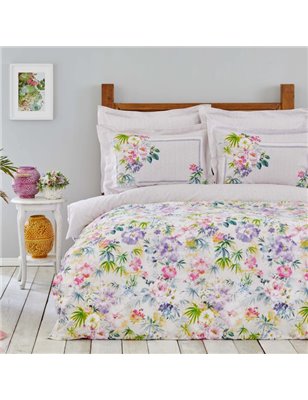 White Col Nimes Duvet Cover Set Queen Size - Queen Size | Enplus Home