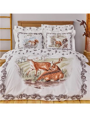 Zeugma Brown Rnf Duvet Cover Set Queen Size - Queen Size | Enplus Home