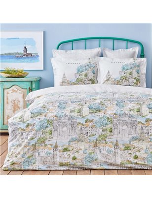 RUMELI GREEN DUVET COVER SET QUEEN SIZE - QUEEN SIZE