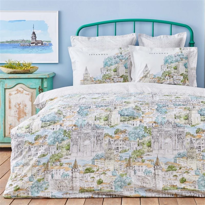 RUMELI GREEN DUVET COVER SET QUEEN SIZE - QUEEN SIZE