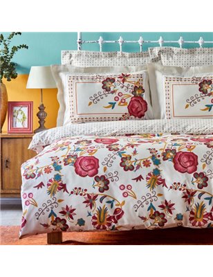 Tulio Bordeaux Duvet Cover Set Queen Size - Queen Size