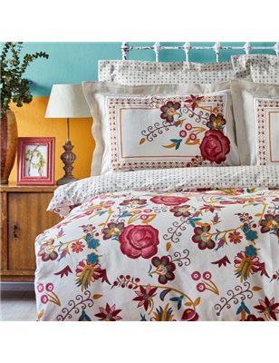 TULIO BORDEAUX DUVET COVER SET QUEEN SIZE - QUEEN SIZE