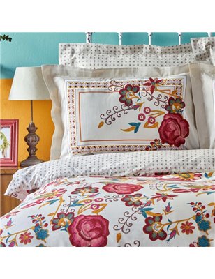 TULIO BORDEAUX DUVET COVER SET QUEEN SIZE - QUEEN SIZE