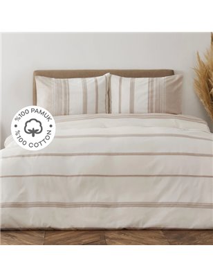 Charm Bold White Saten Duvet Cover Set Queen Size - Queen Size | Enplus Home