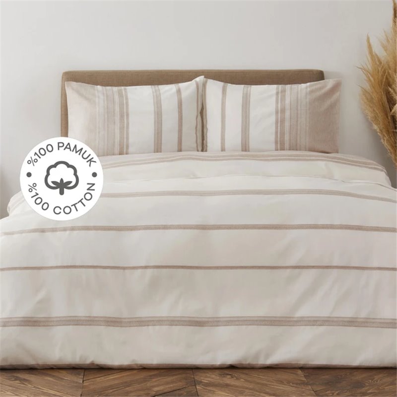 Vetro Beige Duvet Cover Set Queen Size - Queen Size