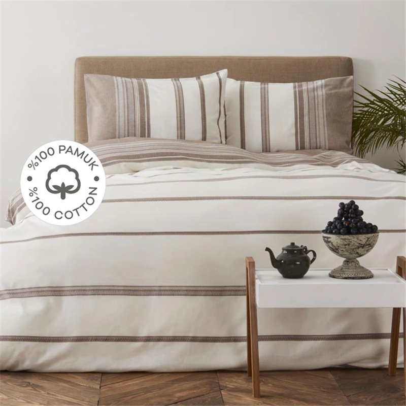 VETRO BROWN DUVET COVER SET QUEEN SIZE - QUEEN SIZE