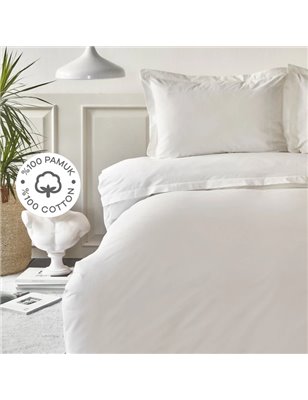 White Col Livia Duvet Cover Set Queen Size - Queen Size