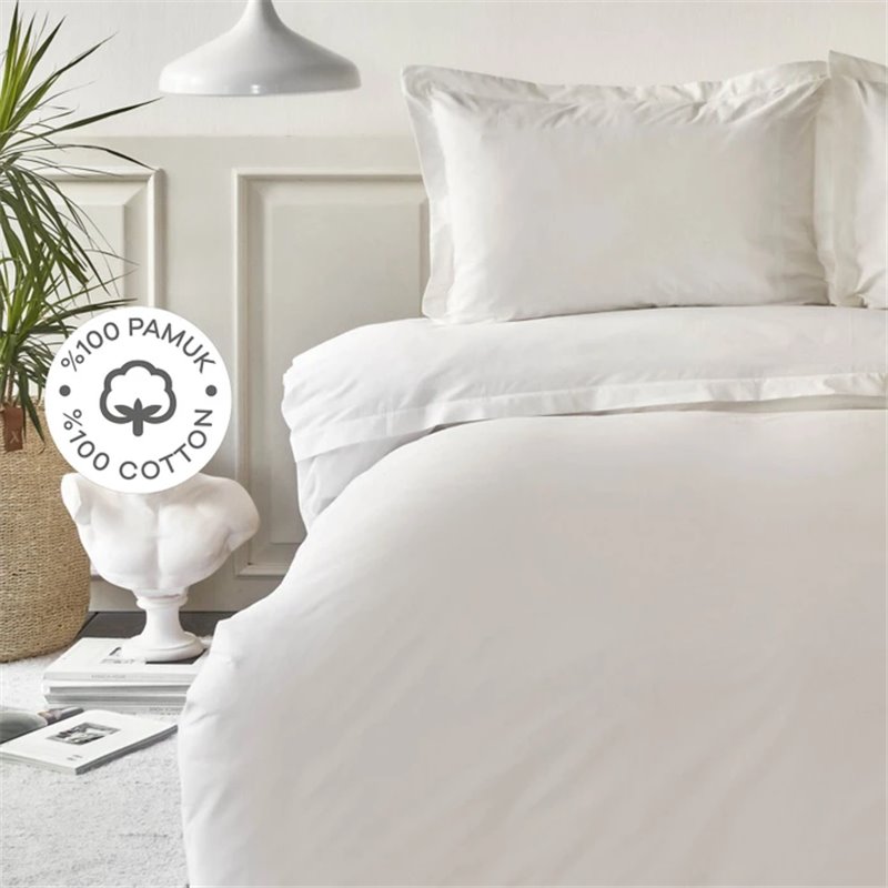 White Col Livia Duvet Cover Set Queen Size - Queen Size