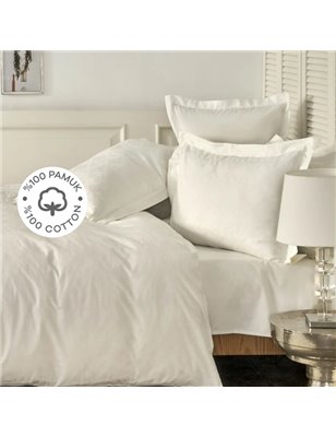 WHITE COL SANTINO DUVET COVER SET QUEEN SIZE - QUEEN SIZE