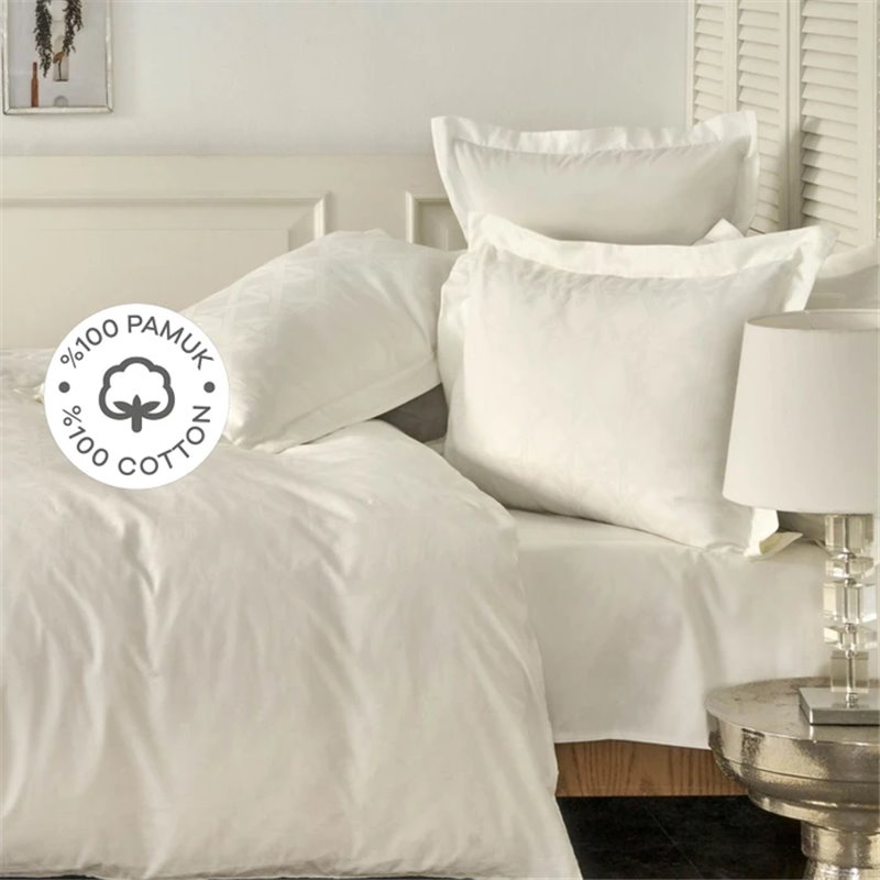 White Col Santino Duvet Cover Set Queen Size - Queen Size