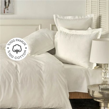 WHITE COL SANTINO DUVET COVER SET QUEEN SIZE - QUEEN SIZE