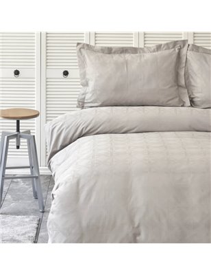 WHITE COL SANTINO GREY DUVET COVER SET QUEEN SIZE - QUEEN SIZE