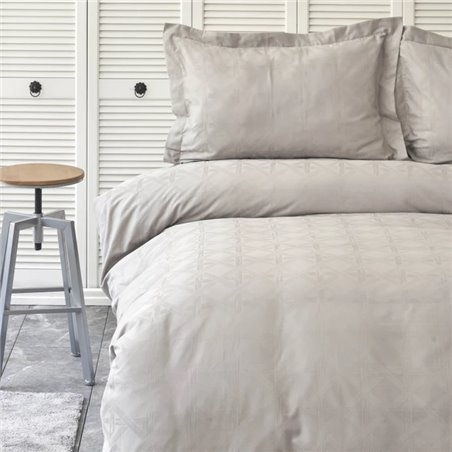 White Col Santino Grey Duvet Cover Set Queen Size - Queen Size