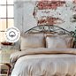 Charm Bold Beige Saten Duvet Cover Set Queen Size - Queen Size