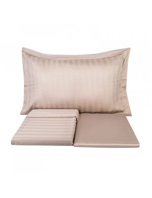 Charm Bold Beige Saten Duvet Cover Set Queen Size - Queen Size | Enplus Home