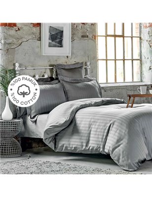 Nau Funen Grey Duvet Cover Set Queen Size - Queen Size | Enplus Home