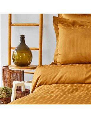 Charm Bold Mustard Saten Duvet Cover Set Queen Size - Queen Size | Enplus Home