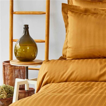 CHARM BOLD MUSTARD SATEN DUVET COVER SET QUEEN SIZE - QUEEN SIZE