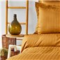 CHARM BOLD MUSTARD SATEN DUVET COVER SET QUEEN SIZE - QUEEN SIZE