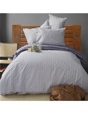 NAU FUNEN GREY DUVET COVER SET QUEEN SIZE - QUEEN SIZE