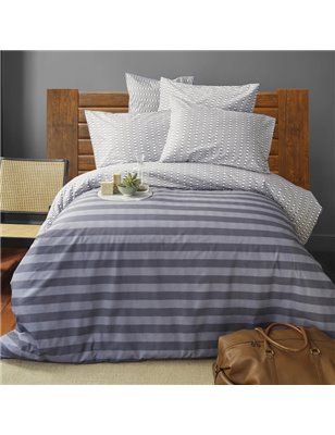 NAU FUNEN GREY DUVET COVER SET QUEEN SIZE - QUEEN SIZE