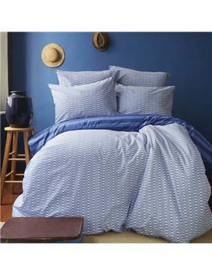 NAU FUNEN NAVY BLUE DUVET COVER SET QUEEN SIZE - QUEEN SIZE