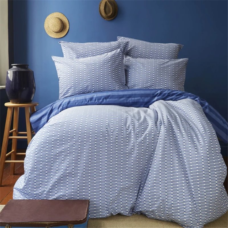 Nau Funen Navy Blue Duvet Cover Set Queen Size - Queen Size