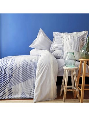 NAU LIGNE NAVY BLUE DUVET COVER SET QUEEN SIZE  - QUEEN SIZE