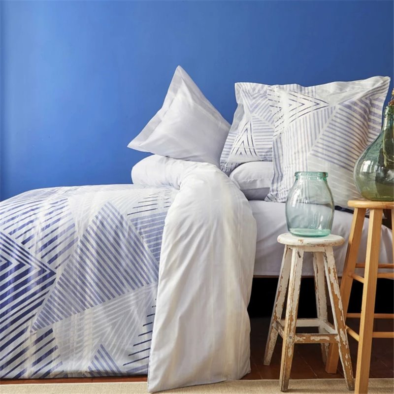 NAU LIGNE NAVY BLUE DUVET COVER SET QUEEN SIZE  - QUEEN SIZE