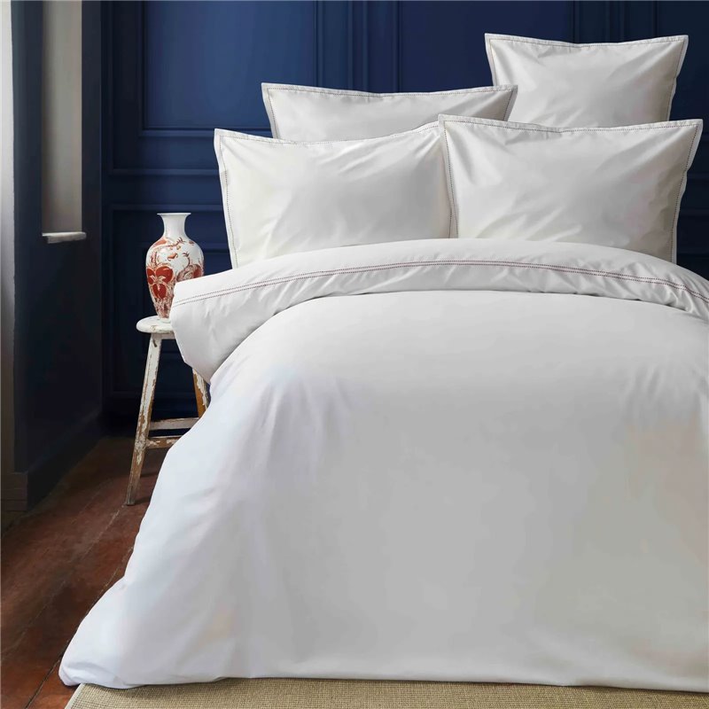 NAU NORTHERN OFF WHITE - RED PERCALE DUVET COVER SET QUEEN SIZE - QUEEN SIZE