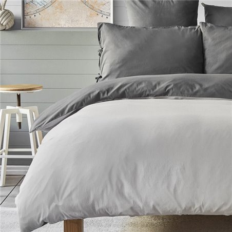 NAU PRUVA ANTHRACITE/GREY DF DUVET COVER SET QUEEN SIZE - QUEEN SIZE