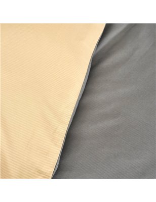 NAU PRUVA ANTHRACITE/MUSTARD DF DUVET COVER SET QUEEN SIZE - QUEEN SIZE