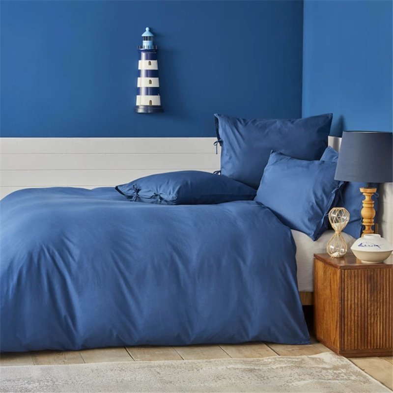 Nau Pruva Navy Blue Duvet Cover Set Queen Size - Queen Size