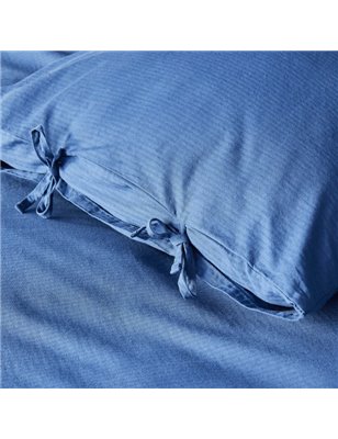 Nau Pruva Navy Blue Duvet Cover Set Queen Size - Queen Size | Enplus Home