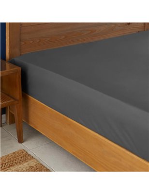 NAU ANTHRACITE SHEET QUEEN SIZE FITTED (160x200+30) - QUEEN SIZE