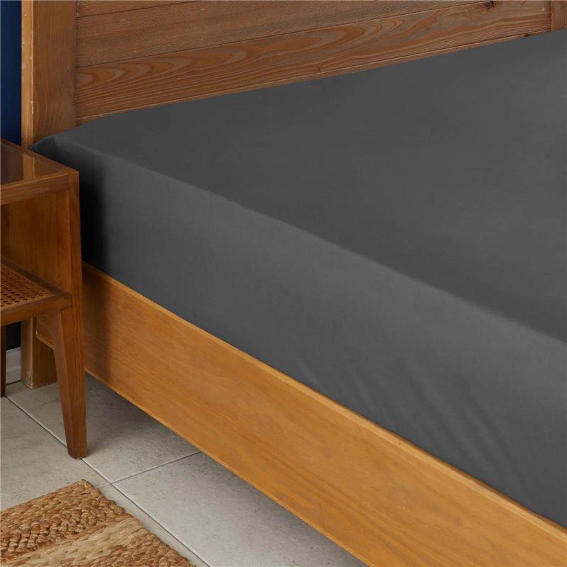 Nau Anthracite Sheet Queen Size Fitted (160X200+30) - Queen Size