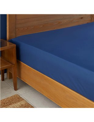 Nau Navy Blue Sheet Queen Size Fitted (160X200+30) - Queen Size