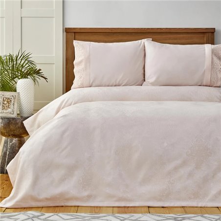 Laurel White Dantelli Rnf Private Pique Set - Queen Size | Enplus Home