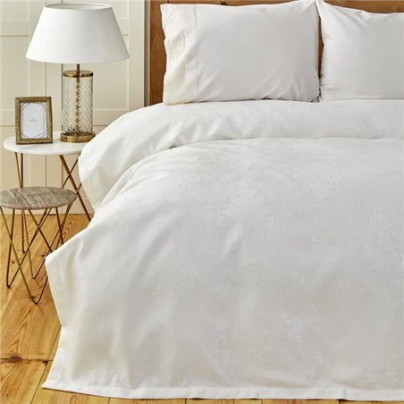 Laurel White Dantelli Rnf Private Pique Set - Queen Size