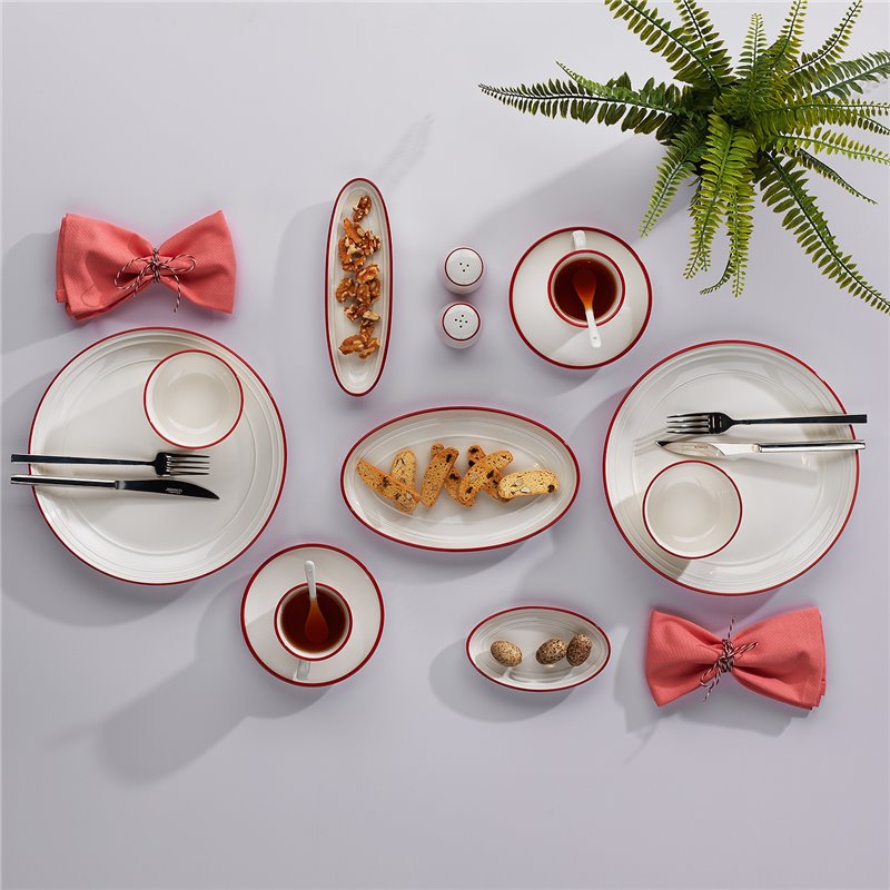 Schafer Bianca Breakfast Set-36 Pcs.-Red